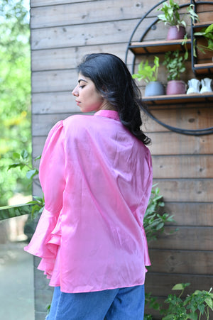 All Over Pink Ruffle Top