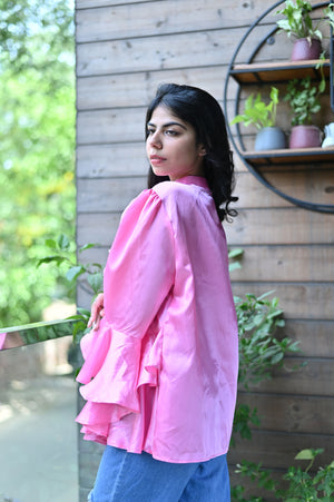 All Over Pink Ruffle Top