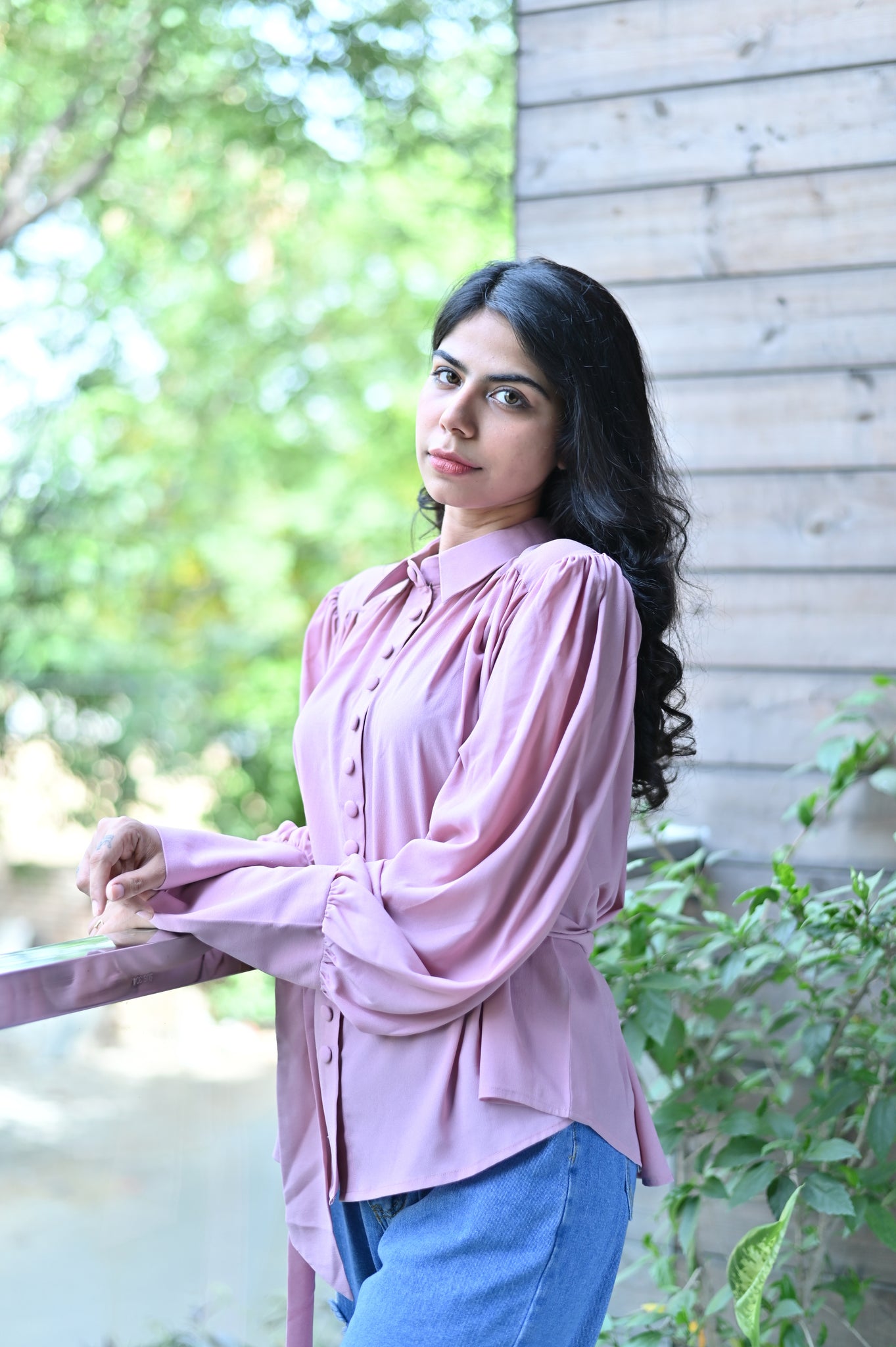 Mauve Buttoned Top