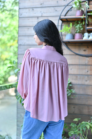 Mauve Buttoned Top