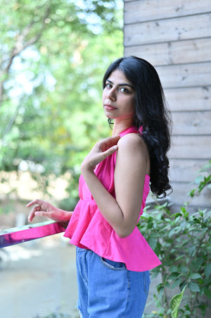 Halter Backless Hot Pink Top