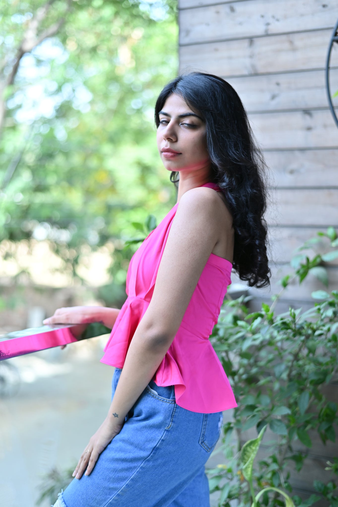 Halter Backless Hot Pink Top