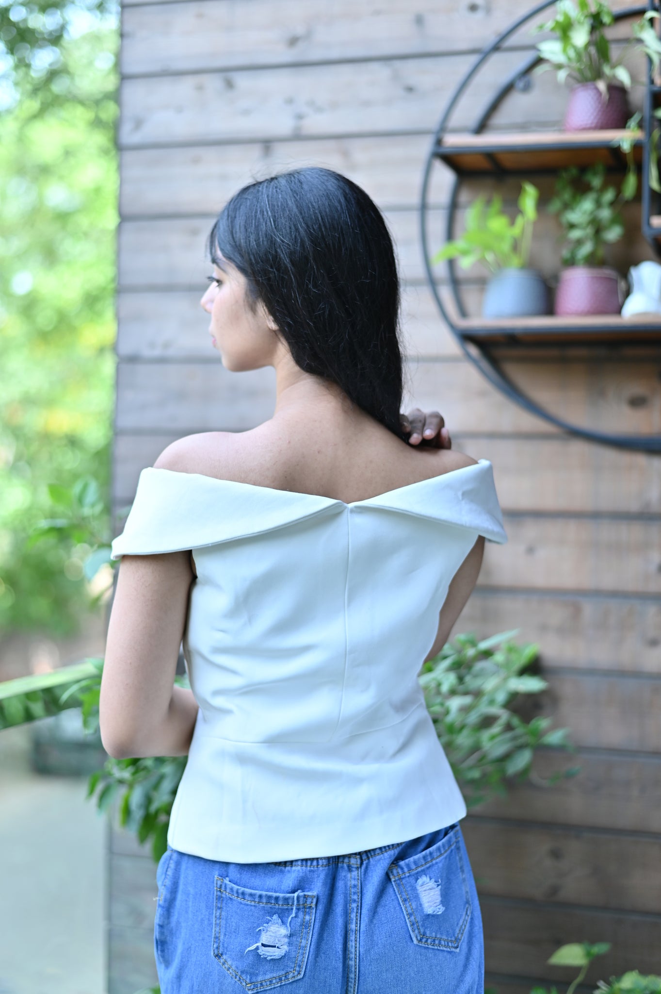 Off Shoulder Blazer Top