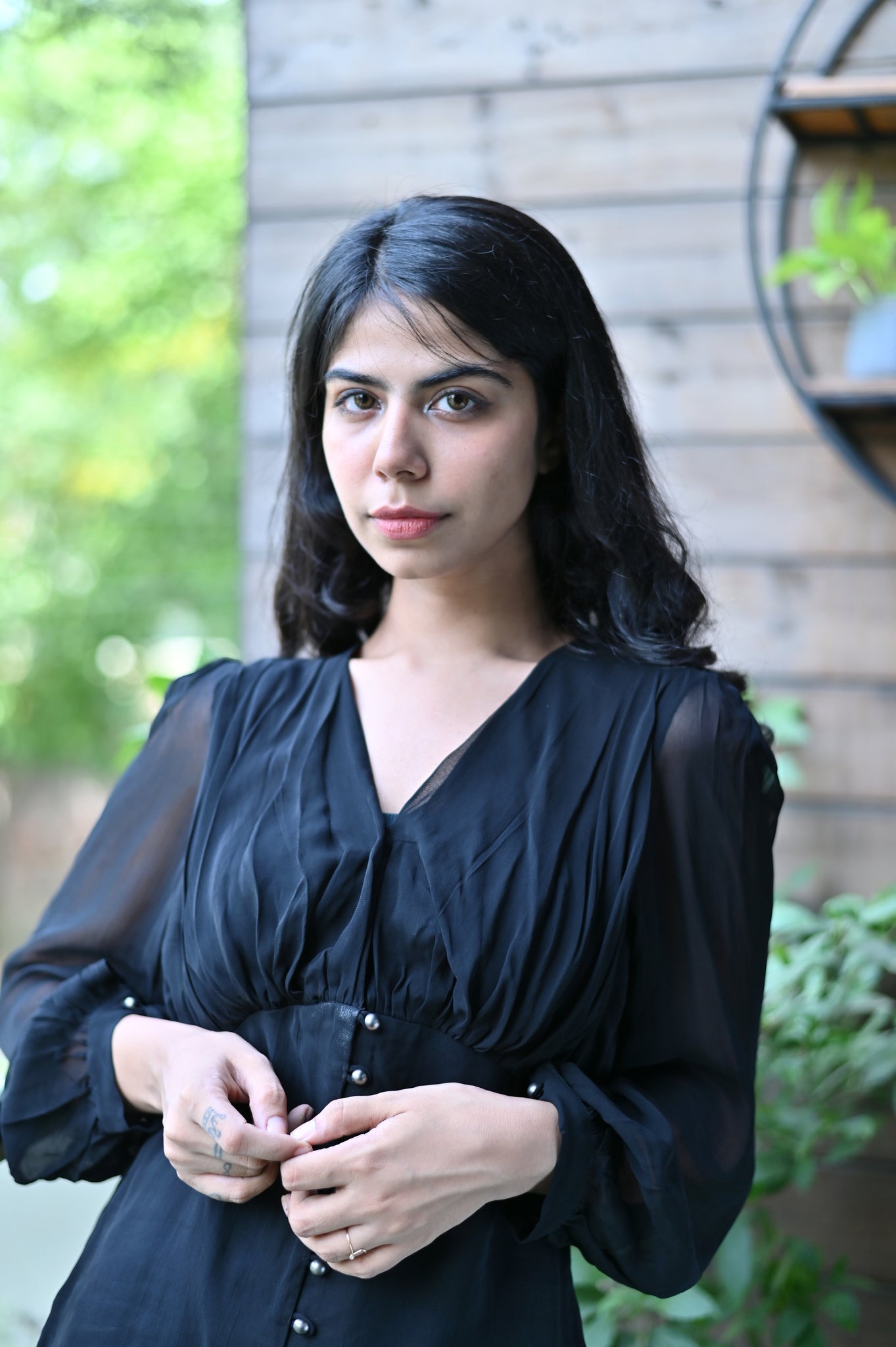 Black Button Down Top