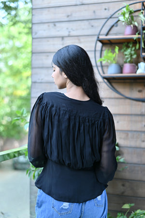 Black Button Down Top