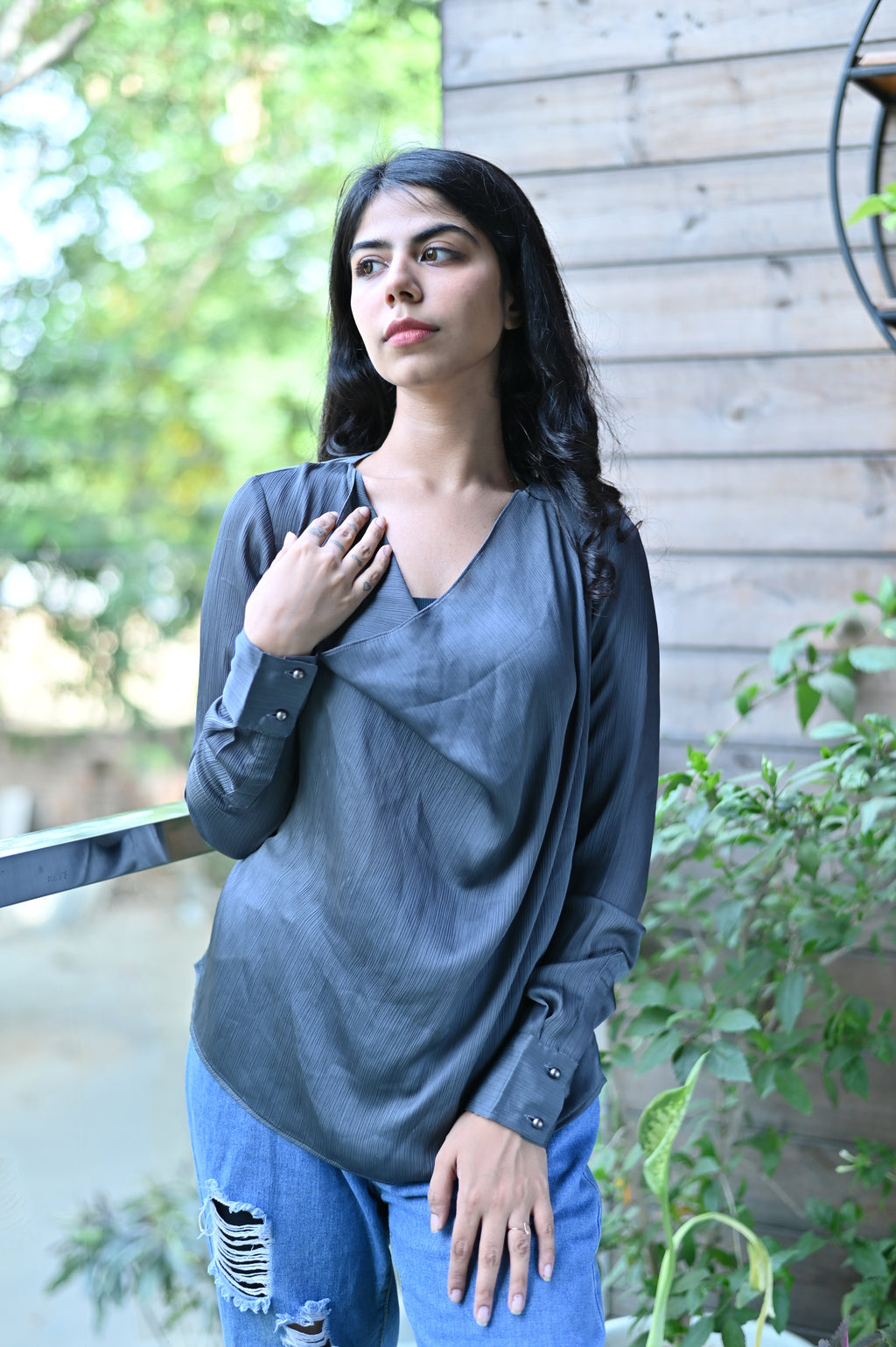 Grey Loose Fit Top