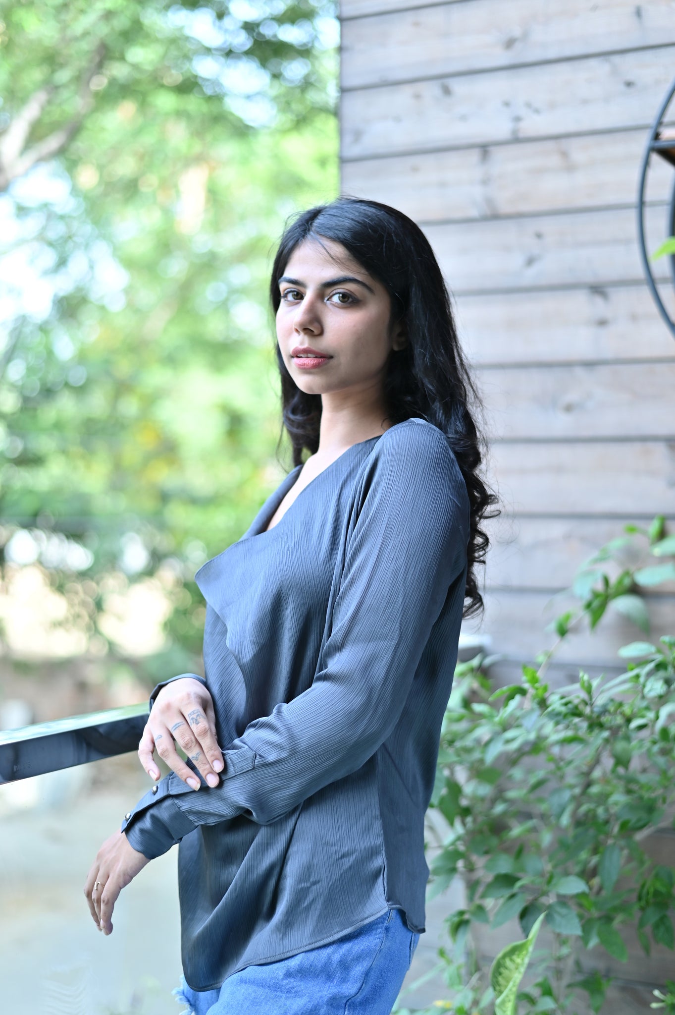 Grey Loose Fit Top