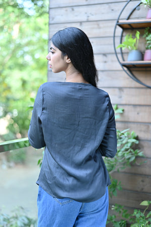 Grey Loose Fit Top