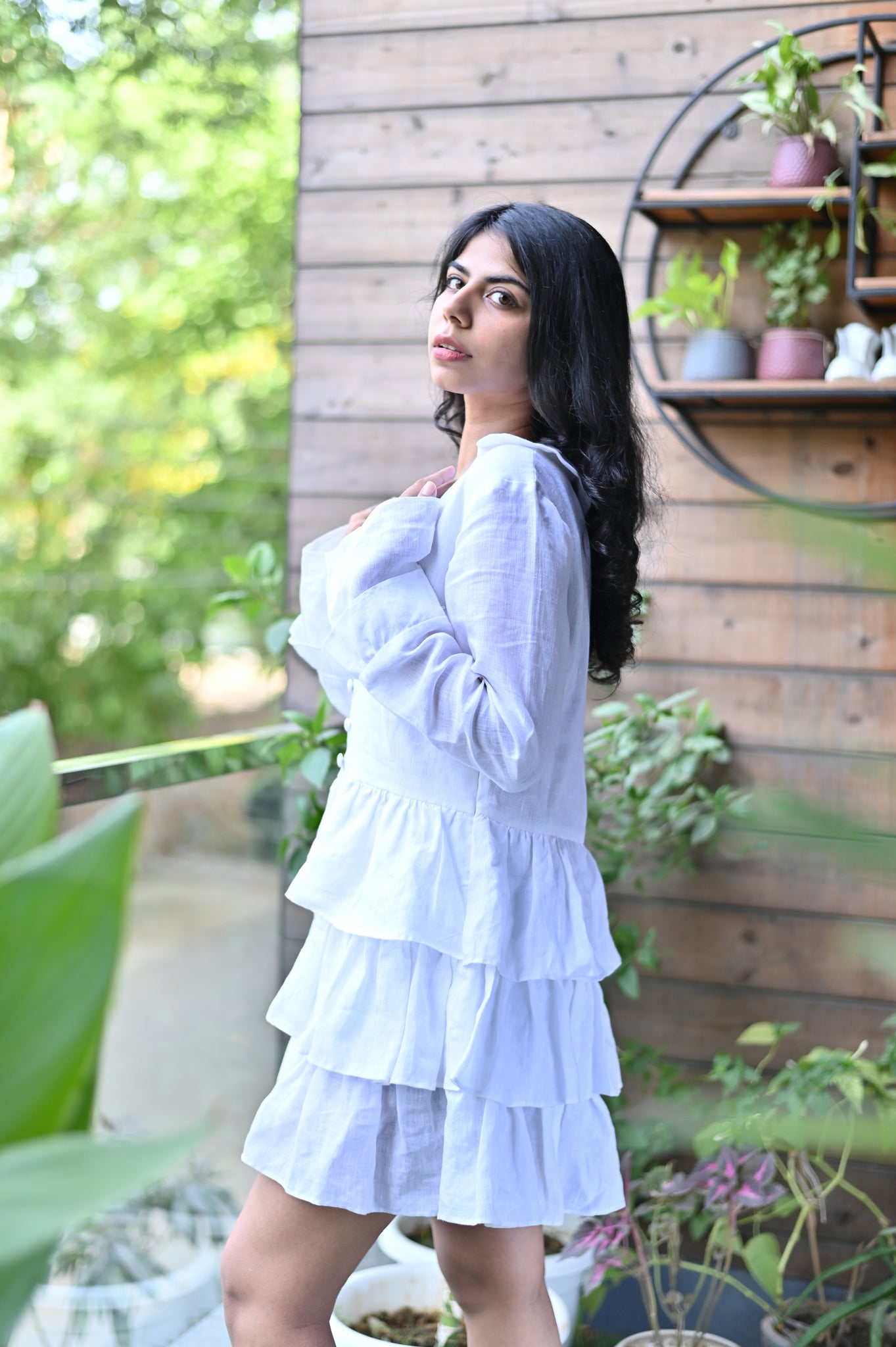 White Linen Layer Dress