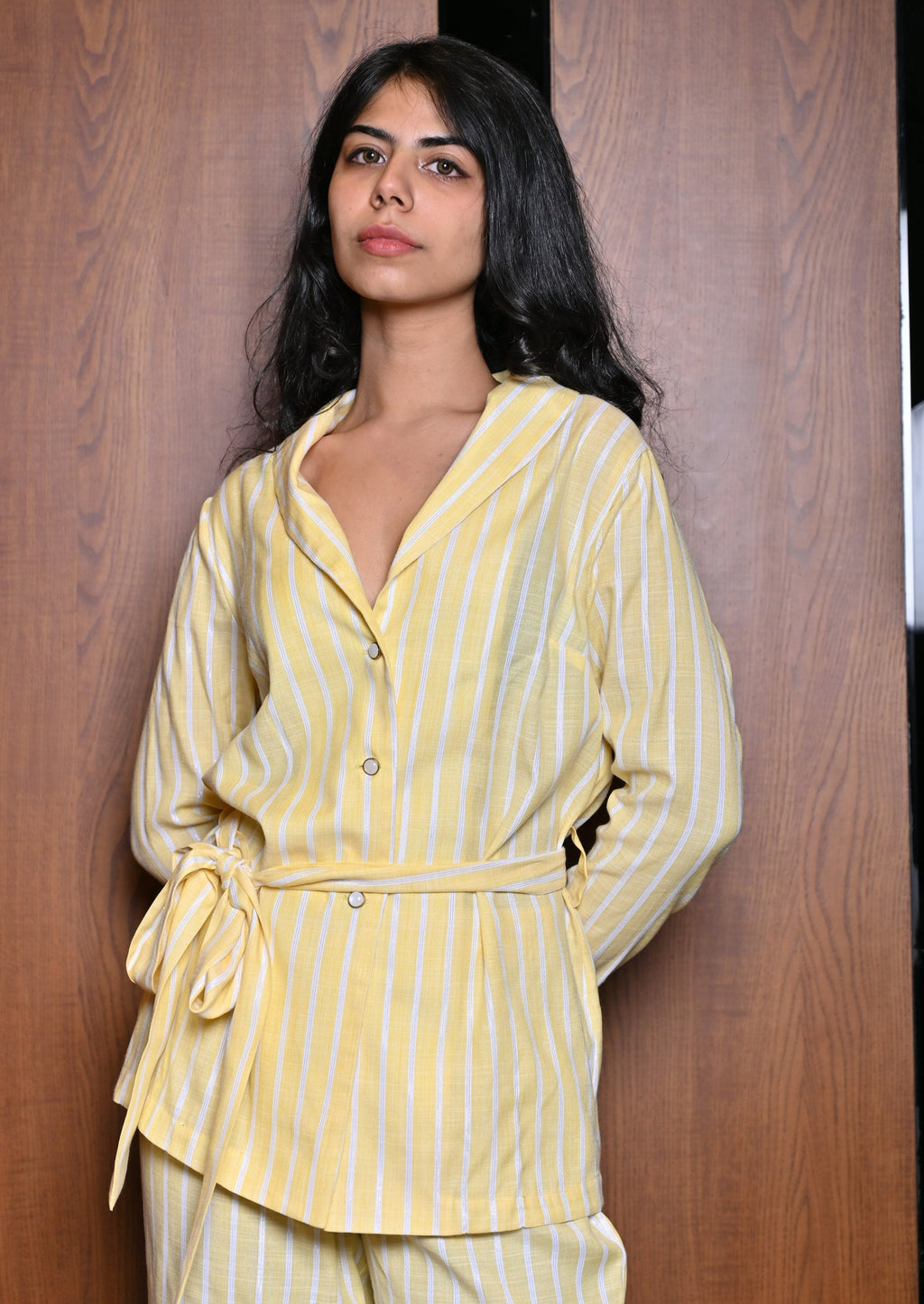 Yellow Blazer Style Co-ord Set