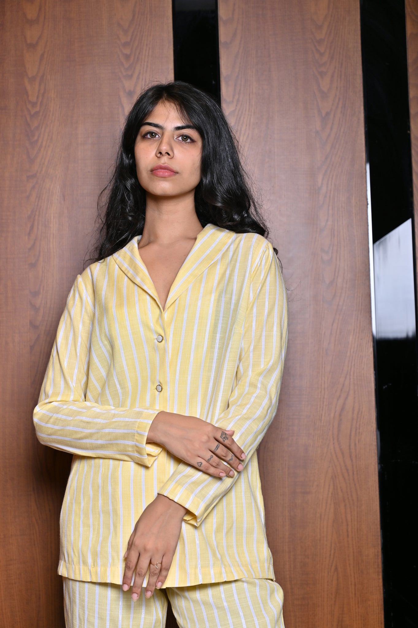 Yellow Blazer Style Co-ord Set