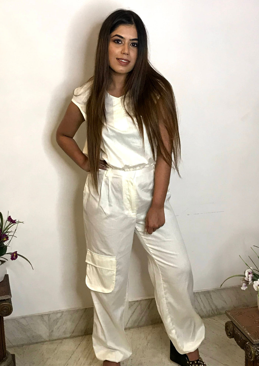 White Cotton Coord Set