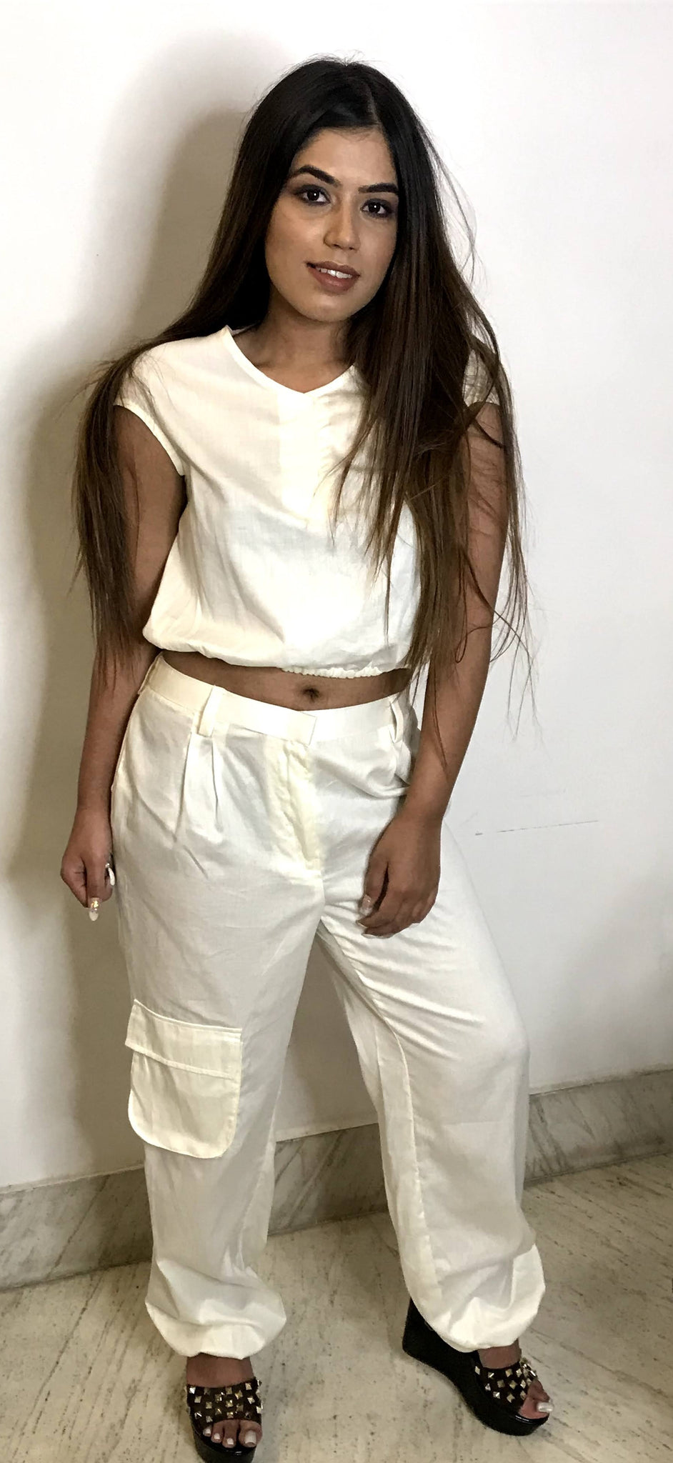 White Cotton Coord Set