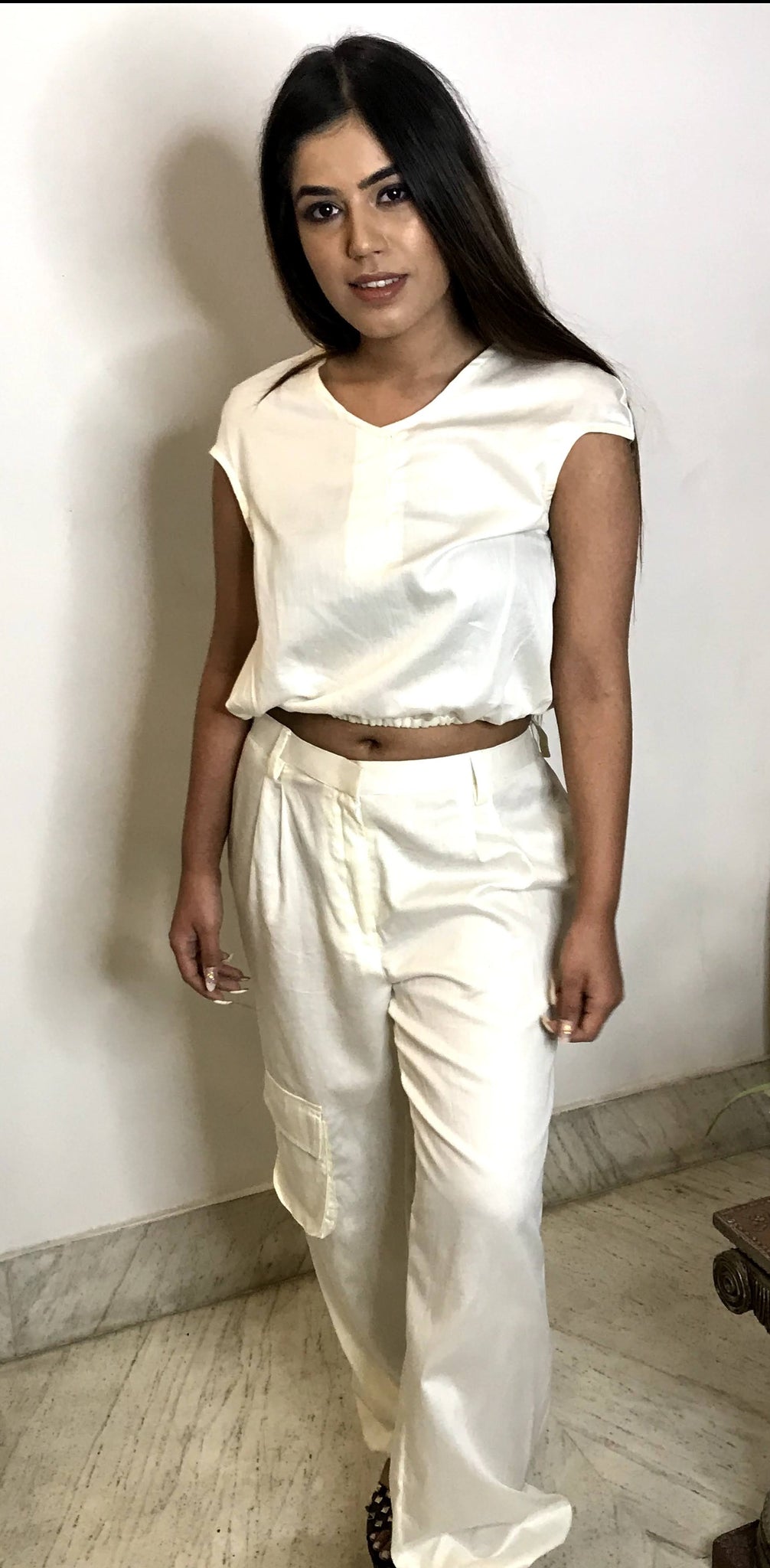 White Cotton Coord Set
