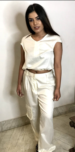 White Cotton Coord Set