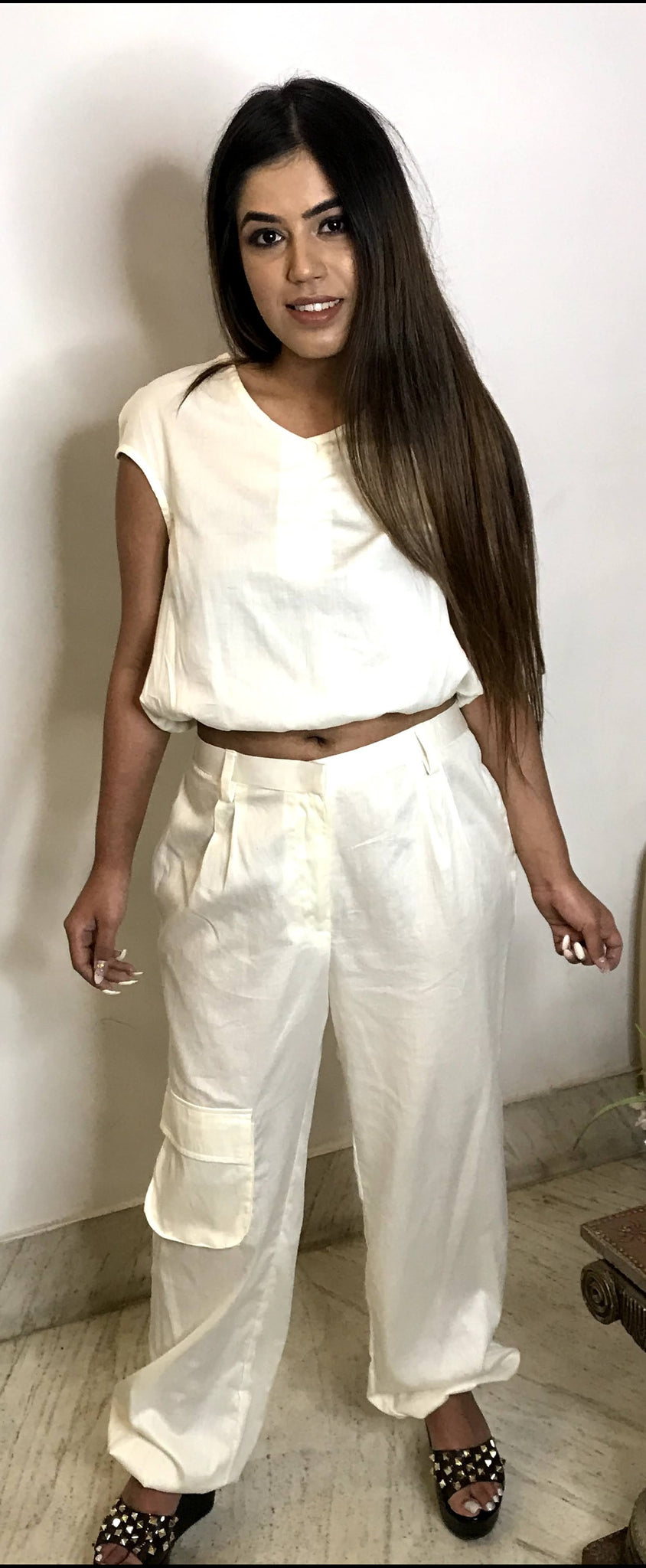 White Cotton Coord Set