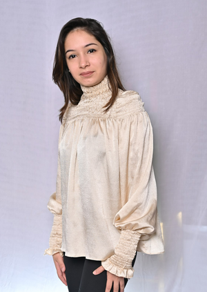 Champagne Nude Smoking Top