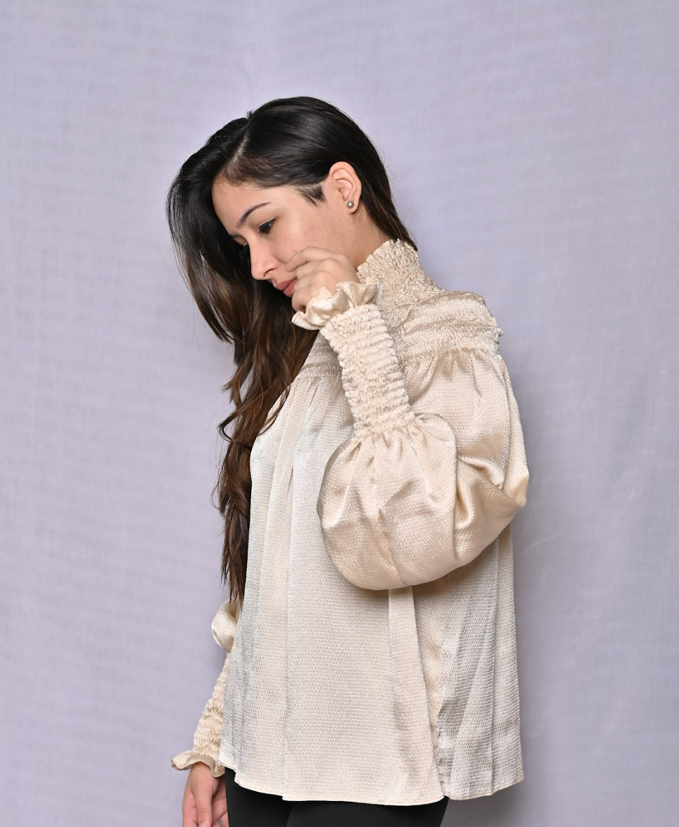 Champagne Nude Smoking Top