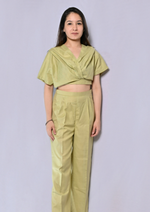 Draped Olive Green Co-ord Set