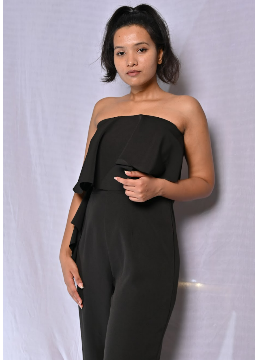 Off Shoulder Black Jumpsuit
