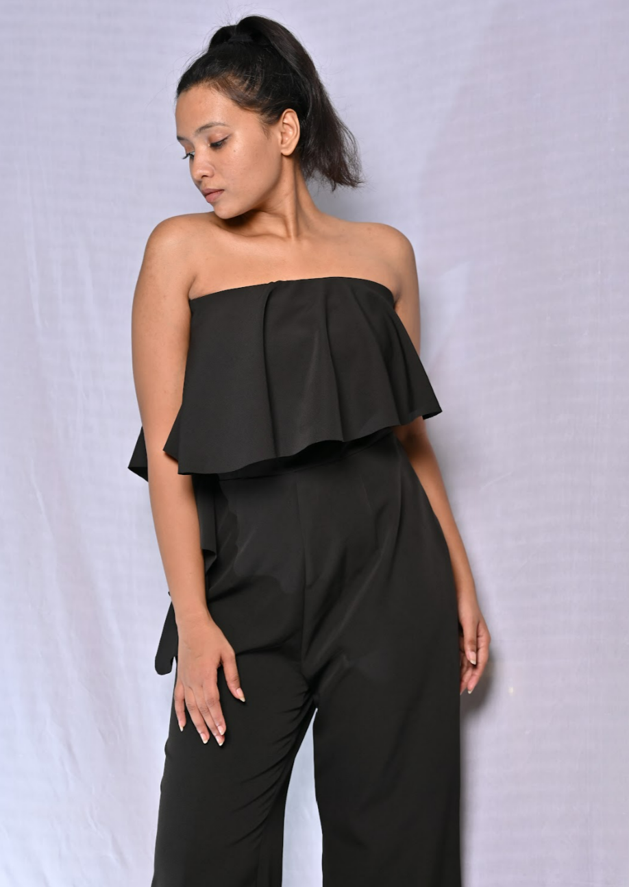 Off Shoulder Black Jumpsuit