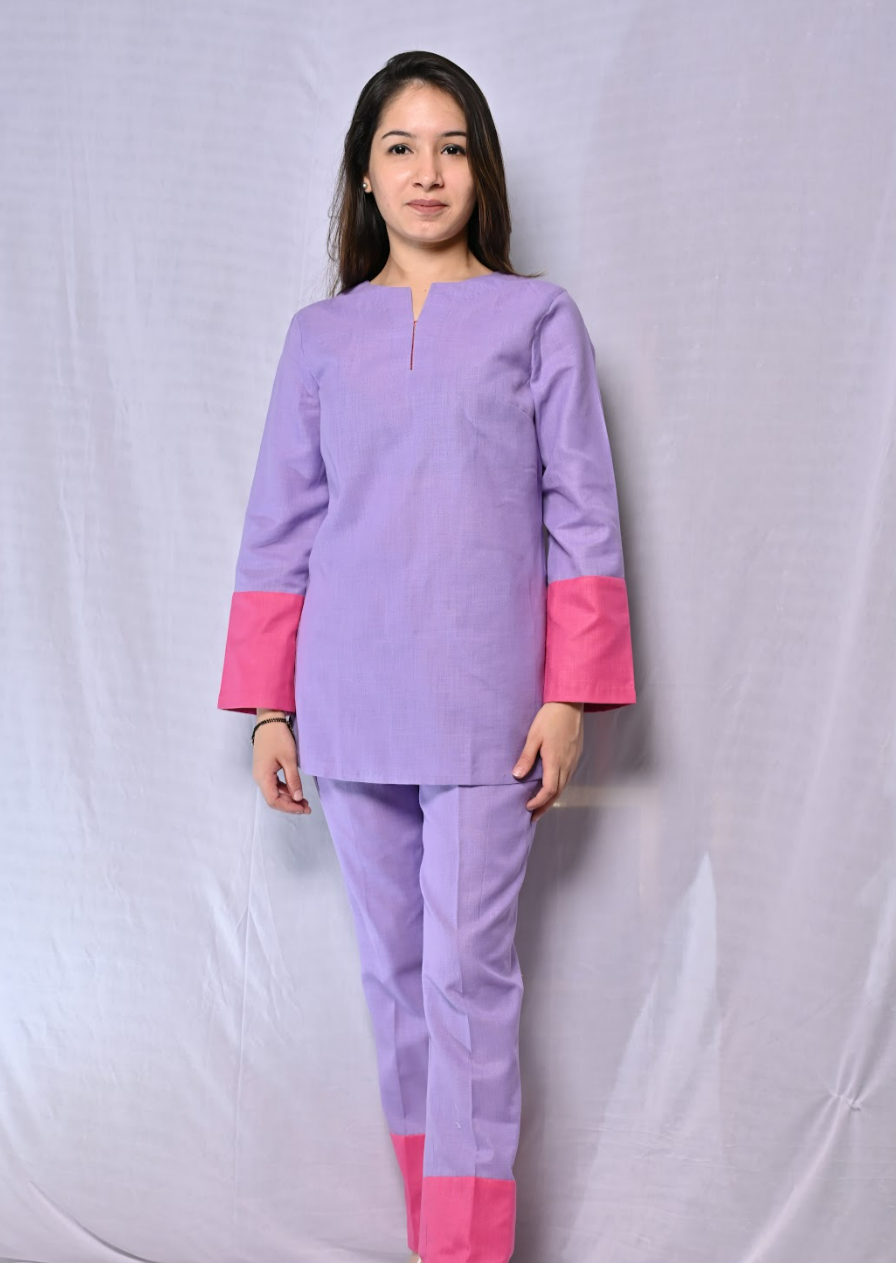 Two Colored Cotton Co-ord Set