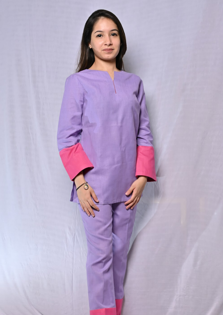 Two Colored Cotton Co-ord Set