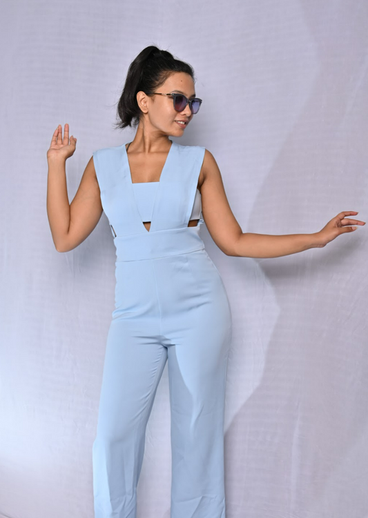 Sky Blue Cut out Jumpsuit