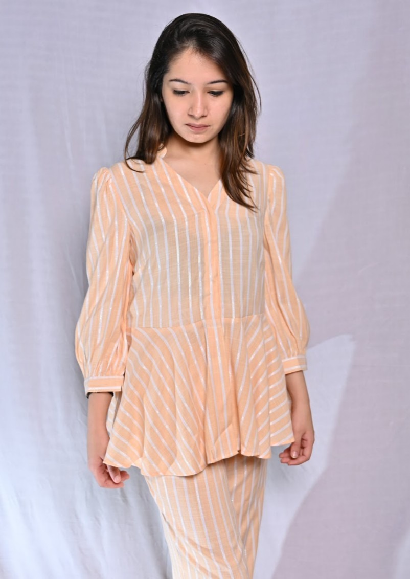 Peach Lines Co-ord Set
