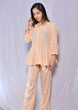 Peach Lines Co-ord Set