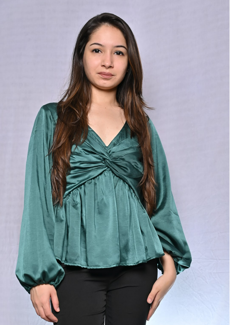 Bottle Green Draped Top