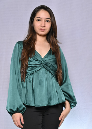 Bottle Green Draped Top