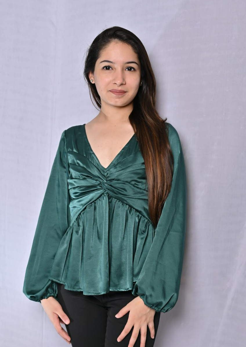 Bottle Green Draped Top
