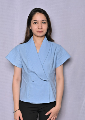Linen Sky Blue Top