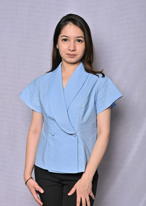 Linen Sky Blue Top