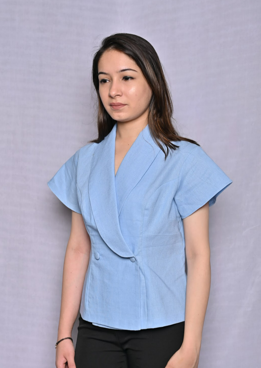 Linen Sky Blue Top