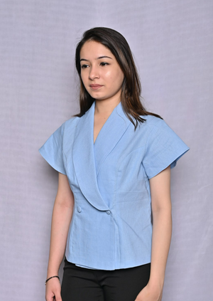 Linen Sky Blue Top
