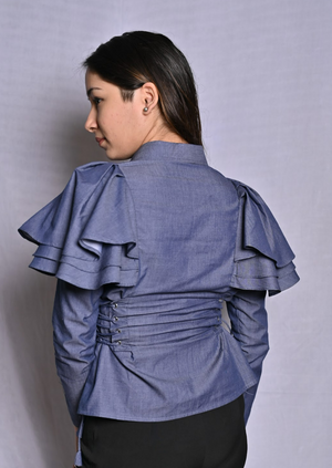 Denim Fitted Top