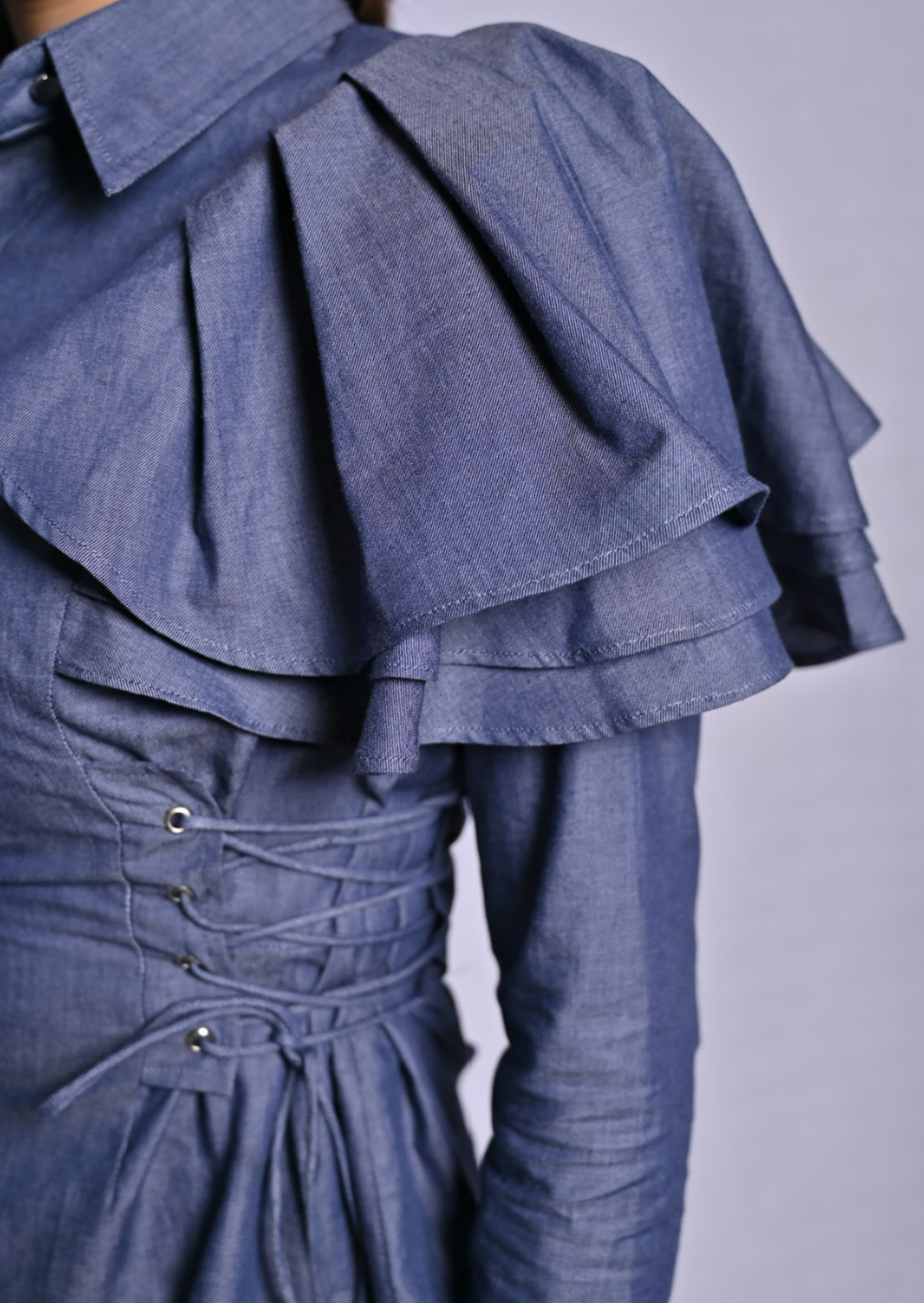 Denim Fitted Top