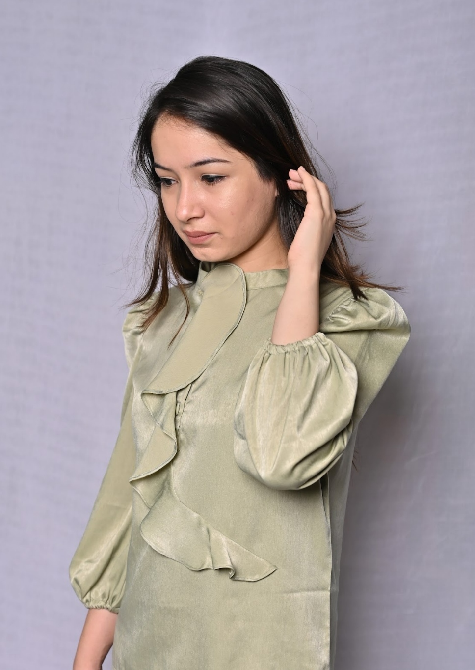 Mint Green Satin Top