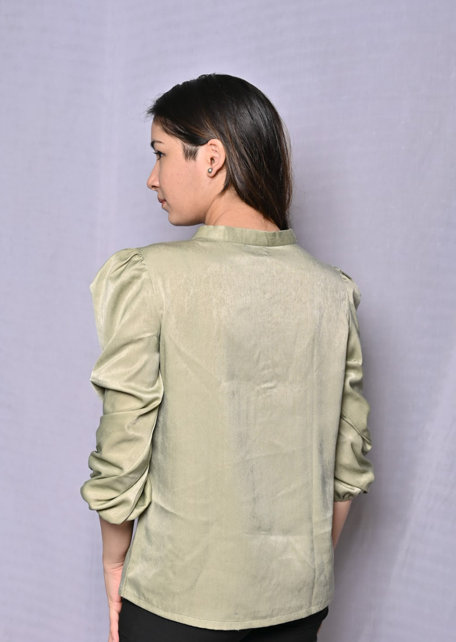Mint Green Satin Top