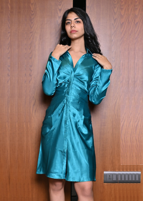 Peacock Button Down Dress