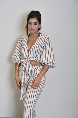 Brown Lines Coord Set