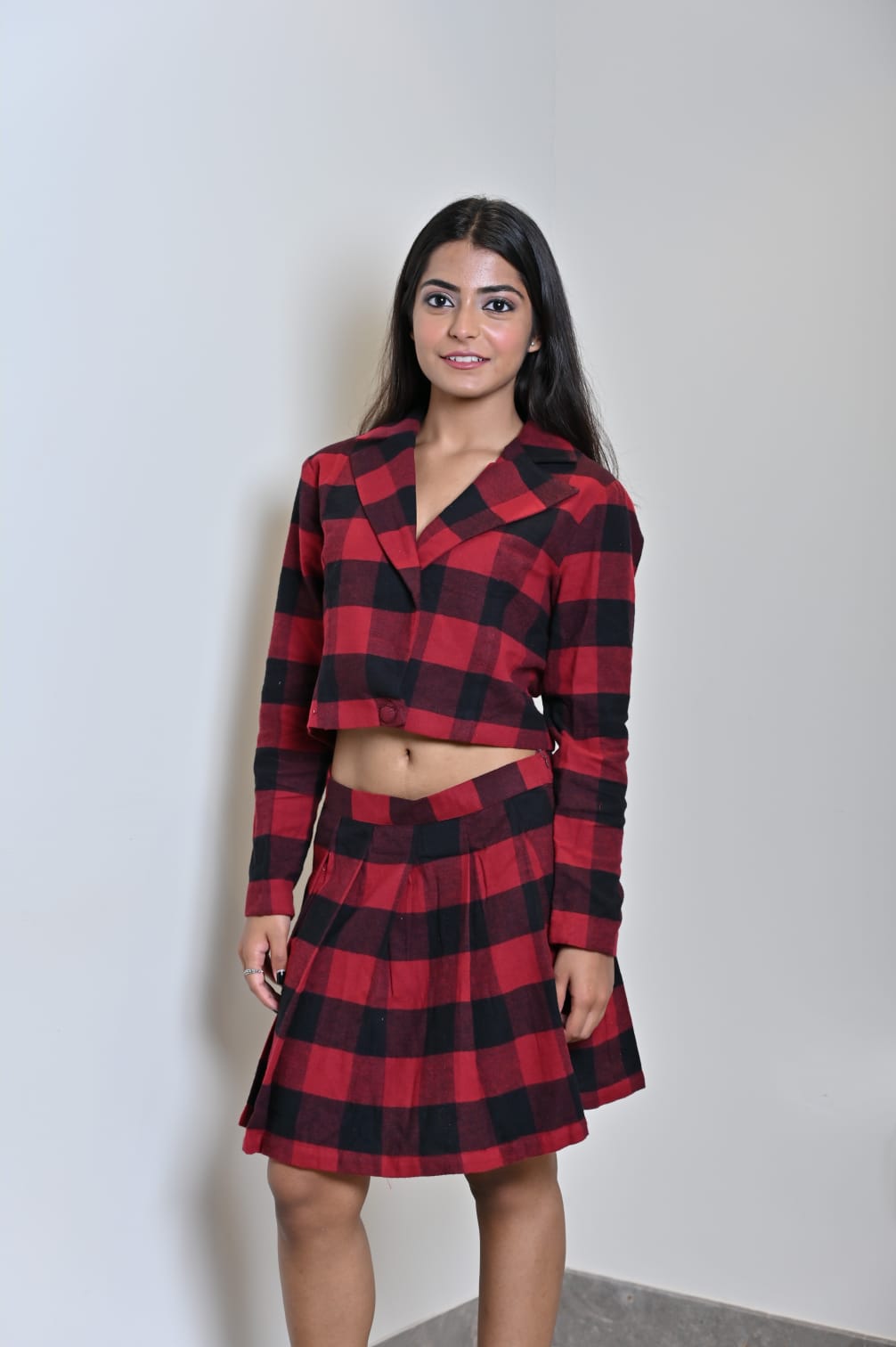 Checks Red And Black Coord Set