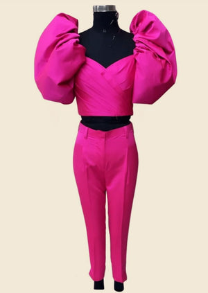 Hot Pink Sleeves Co-ord Set