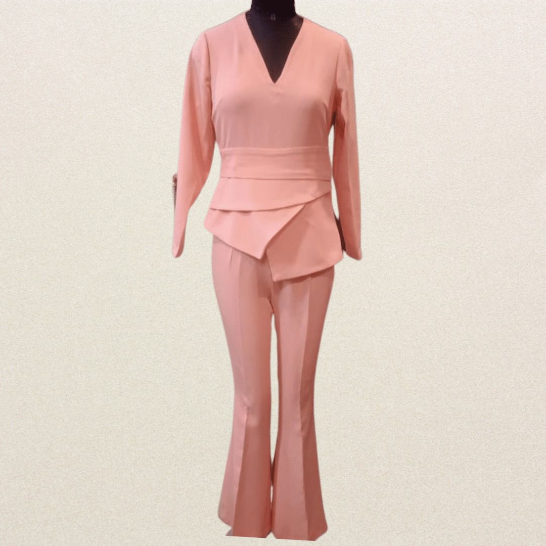 Peach High Low Co-ord Set